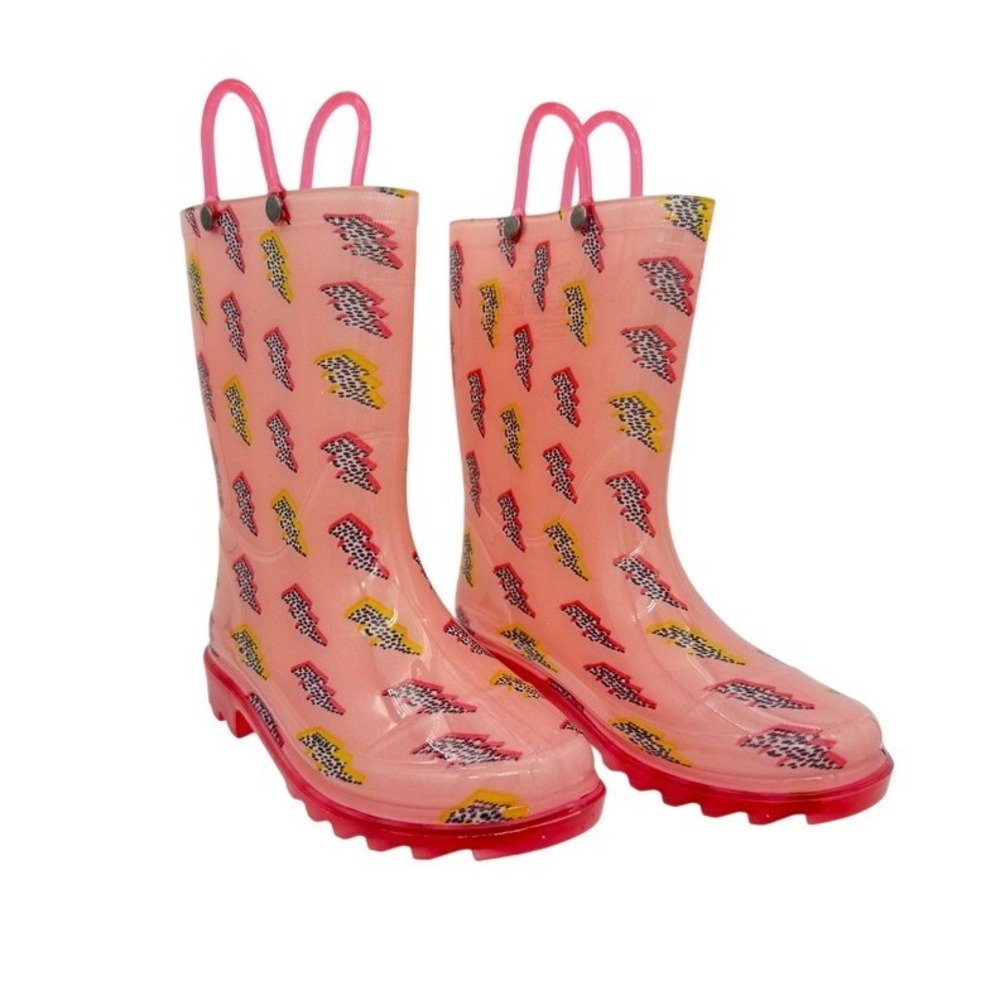 Western Chief Kids Pink Lightning Rain Boots Toddler‎ 13 Like New